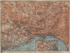 MONTREAUX AREA. Vevey Villneuve. Topo-map. Switzerland Suisse Schweiz 1920