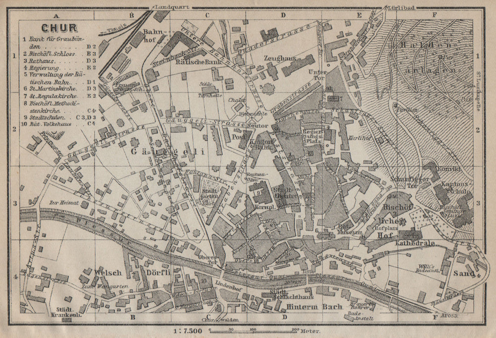 COIRE / CHUR. Chur. town city stadtplan. Switzerland Suisse Schweiz 1920 map