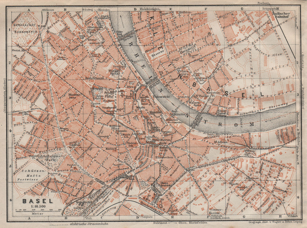 BÂLE BASEL. Basle. town city stadtplan. Switzerland Suisse Schweiz 1922 map