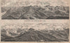 PANORAMA from/vom STANSERHORN. Glarner Urner Unterwaldner Berner Alps 1922 map