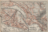 MONTREUX. VEVEY. Clarens. town city plan. Switzerland Suisse Schweiz 1922 map