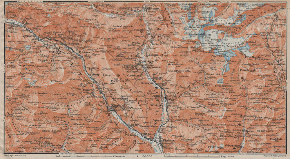 MONTE DI SOBRIO LEVENTINA BLENIO TICINO. San Bernardino Olivone Faido 1922 map