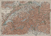 Map of Switzerland Suisse Schweiz. Northern Italy railways carte karte 1928