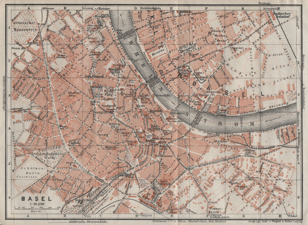 BÂLE BASEL. Basle. town city stadtplan. Switzerland Suisse Schweiz 1928 map