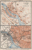 THUN / THOUNE. town city stadtplan. Switzerland Suisse Schweiz 1928 old map