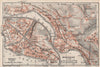 MONTREUX. VEVEY. Clarens. town city plan. Switzerland Suisse Schweiz 1928 map