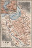 COMO. town city plan piano urbanistico. Italy Italia mappa. BAEDEKER 1928