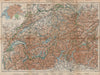 Map of Switzerland Suisse Schweiz. Northern Italy railways carte karte 1938