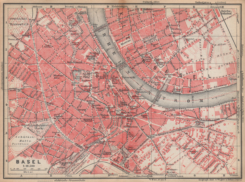 BÂLE BASEL. Basle. town city stadtplan. Switzerland Suisse Schweiz 1938 map