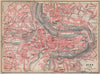BERN BERNE. town city stadtplan. Switzerland Suisse Schweiz. BAEDEKER 1938 map