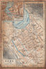 COMO. town city plan piano urbanistico. Italy Italia mappa. BAEDEKER 1938