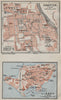 KEMPTEN & LINDAU town city plans. Bayern Bavaria Deutschland. SMALL 1927 map