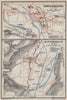 OBERAMMERGAU & MITTENWALD town city plans. Bayern Bavaria Deutschland 1927 map