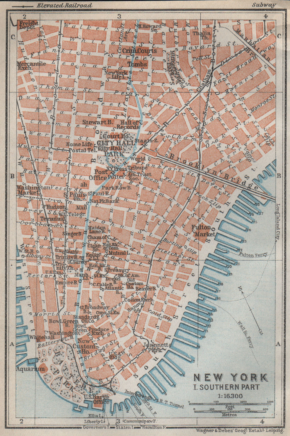 LOWER MANHATTAN Financial District Tribeca Battery Park. NYC City plan 1909 map