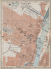 ALBANY antique town city plan. New York State. BAEDEKER 1909 old map