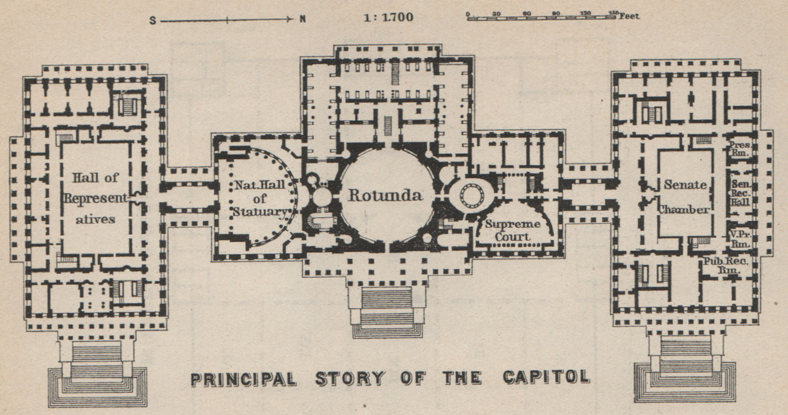 CAPITOL Floorplan Washington DC. Senate. Hall of Representatives SMALL ...
