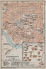 CAMBRIDGE, Massachusetts town city plan. Inset Harvard University 1909 old map