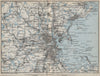 BOSTON ENVIRONS. Massachusetts Bay Lynn. BAEDEKER 1909 old antique map chart