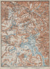 YELLOWSTONE NATIONAL PARK. Topo-map. Wyoming. BAEDEKER 1909 old antique