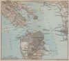 SAN FRANCISCO BAY California Golden gate Oakland Berkeley. Pre-bridges 1909 map