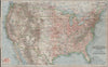 UNITED STATES OF AMERICA General map. Railroads. USA. BAEDEKER 1909 old