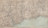 JURASSIC COAST Dorset Devon Exeter Bridport Sidmouth Honiton Lyme Regis 1889 map