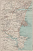 TORBAY River Dart Torquay Paignton Dartmouth Teignmouth Brixham 1889 old map