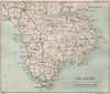 THE LIZARD PENINSULA. Cornwall. Helston Mullion Helford River 1889 old map