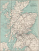 Railway and Route map of SCOTLAND. BARTHOLOMEW 1908 old antique plan chart