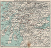 View map from BEN LOMOND. Scottish Highlands Mountain peaks. Monroes 1908