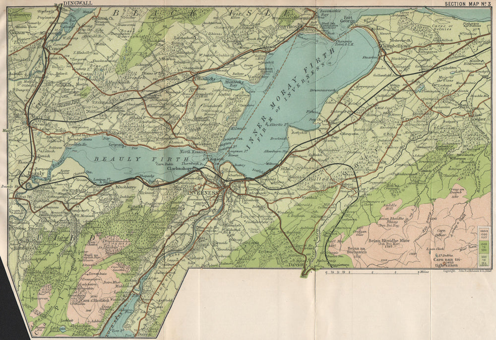 INNER MORAY FIRTH. Firth of Inverness. Beauly Firth. Dingwall Fortrose 1911 map