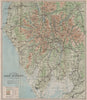 Map of the English LAKE DISTRICT. Cumbria. BARTHOLOMEW 1886 old antique