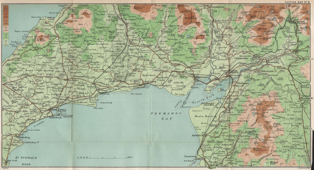 TREMADOC BAY. Criccieth Porthamadog Pwllheli Rhinogydd Traeth Bach 1902 map
