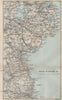 IRELAND EAST COAST Dublin to Belfast. Armagh Down Louth Meath 1887 old map
