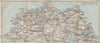 IRELAND NORTH COAST Belfast to Donegal. Londonderry Antrim Tyrone 1887 old map