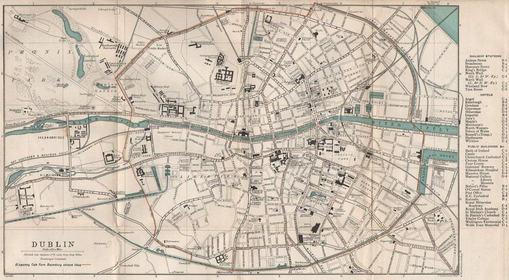 DUBLIN town/city plan. Ireland. BARTHOLOMEW 1901 old antique map chart