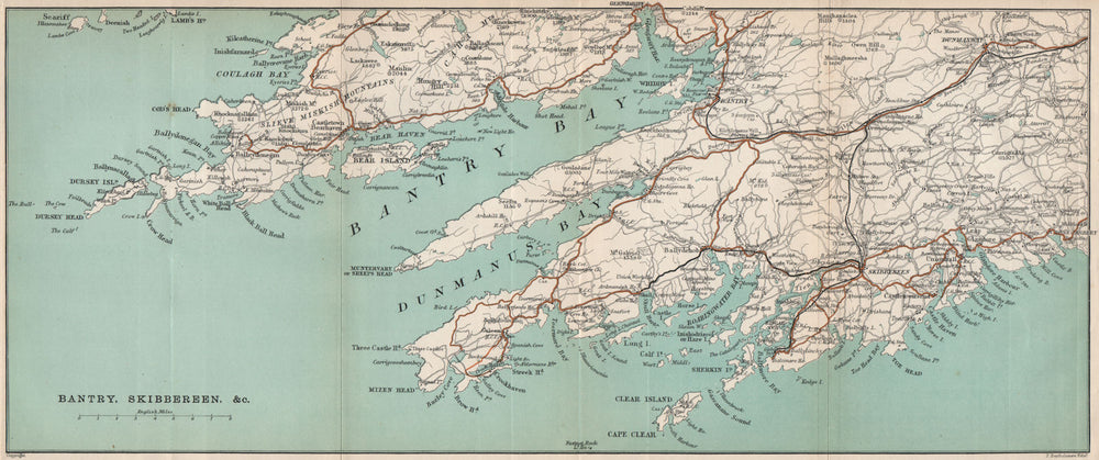 BANTRY BAY. County Cork, Ireland. Dunmanus Bay Ballydehob Glengarriff 1901 map