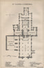 ST DAVIDS CATHEDRAL ground plan. Pembrokeshire. Wales. BARTHOLOMEW 1886 print