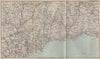 JURASSIC COAST Dorset Devon Exeter Bridport Sidmouth Honiton Lyme Regis 1892 map