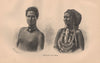 Somali man and woman. Somalia 1885 old antique vintage print picture