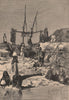 Banks of the Nile - The Shaduf/Shadoof. Egypt. Africa 1885 old antique print