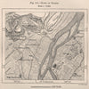 Ruins of Thebes. Egypt 1885 old antique vintage map plan chart