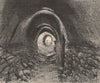 Underground passage at Mehendi, near Maharraqa, Nubia. Egypt 1885 old print