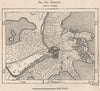 Damietta. Egypt 1885 old antique vintage map plan chart