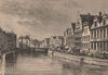 Ghent - The Corn Quay. Belgium 1885 old antique vintage print picture