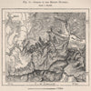 Gorges of the middle Medjerda. Tunisia 1885 old antique vintage map plan chart