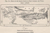 Zone of the Shotts/Chotts South of East Algeria/Tunisia. Salt lakes 1885 map