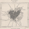 Kairouan/Kairouan. Tunisia 1885 old antique vintage map plan chart