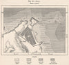Jijili (Jijel) . Algeria 1885 old antique vintage map plan chart