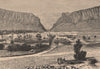 The El Kantara Gorge, Biskra, Algeria 1885 old antique vintage print picture